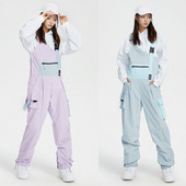 Pantaloni de schi dintr-o bucată, pentru femei, în aer liber, pentru costum de snowboard, salopete calde, cu cusături largi, pantaloni pentru zăpadă, rezistenți la vânt, impermeabili, pantaloni de schi de iarnă