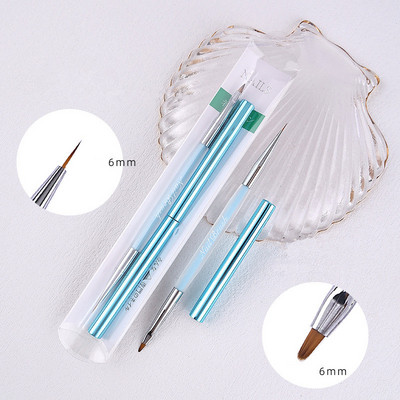 Duplafejű kristály fogantyú körömkefe bélés ecset festőtoll gél ecset Crystal Nail Art manikűr