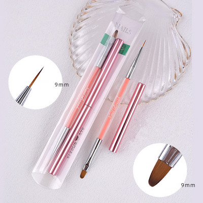 Duplafejű kristály fogantyú körömkefe bélés ecset festőtoll gél ecset Crystal Nail Art manikűr