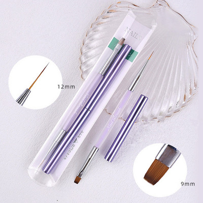 Duplafejű kristály fogantyú körömkefe bélés ecset festőtoll gél ecset Crystal Nail Art manikűr