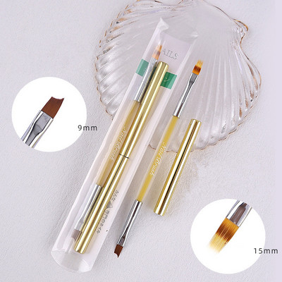 Duplafejű kristály fogantyú körömkefe bélés ecset festőtoll gél ecset Crystal Nail Art manikűr