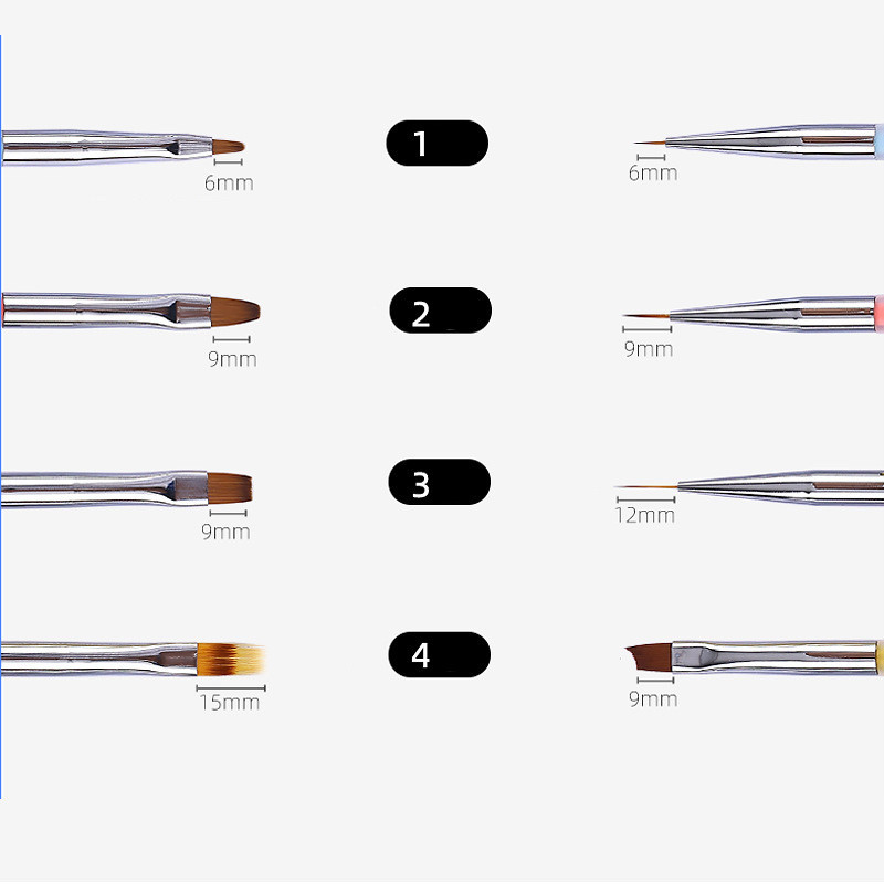 Duplafejű kristály fogantyú körömkefe bélés ecset festőtoll gél ecset Crystal Nail Art manikűr
