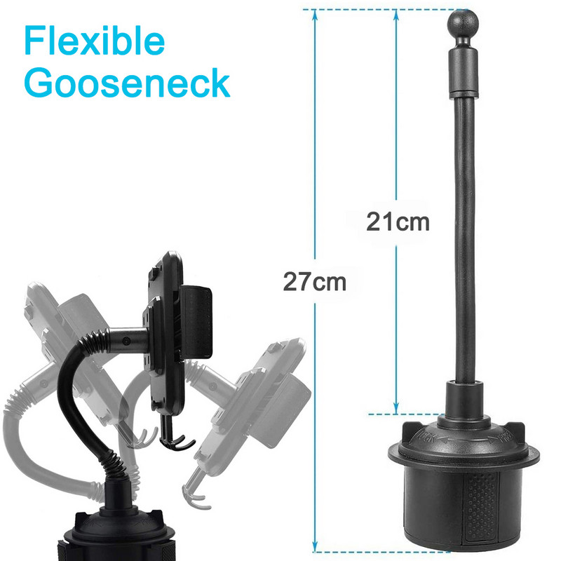 Automobilinis puodelio laikiklis Telefono laikiklis Reguliuojamas automobilinis vandens puodelis Mobiliojo telefono stovas Automobilio laikiklis, skirtas iPhone 12 Pro Max 11 XR Samsung S20 S10