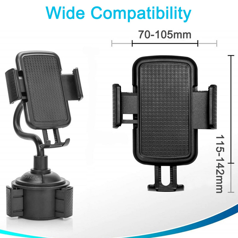 Automobilinis puodelio laikiklis Telefono laikiklis Reguliuojamas automobilinis vandens puodelis Mobiliojo telefono stovas Automobilio laikiklis, skirtas iPhone 12 Pro Max 11 XR Samsung S20 S10