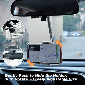 Универсално огледало за обратно виждане за кола Стойка за телефон 360 градуса Стойка за телефон за облегалка за глава за кола за iPhone 12 11 Стойка за телефон Xiaomi Samsung в кола
