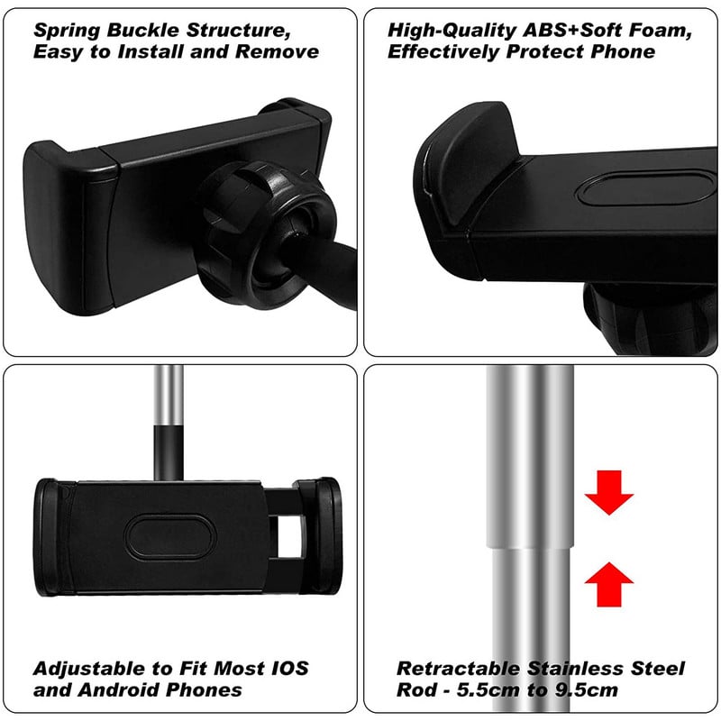 Univerzalni automobilski retrovizor, držač za telefon od 360 stupnjeva, naslon za glavu u automobilu, držač za telefon za iPhone 12 11 Xiaomi, Samsung stalak za telefon u automobilu