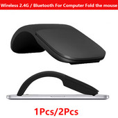 1 buc/2 buc Mouse pliabil fără fir/Bluetooth Arc Touch Computer Mute Mouse Mouse ergonomic subțire Laser pentru Windows MAC/OS Microsoft
