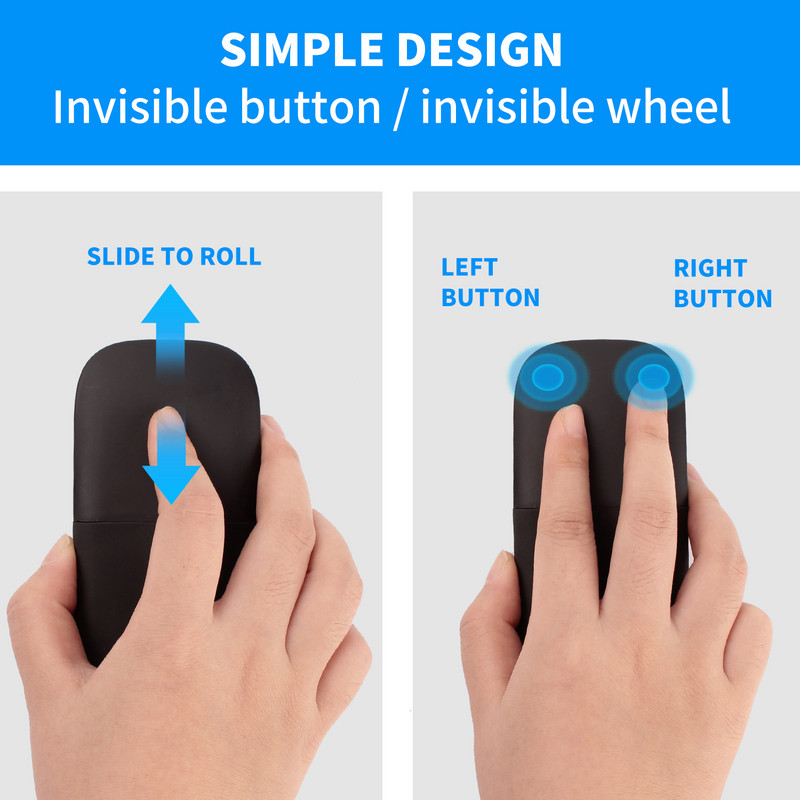 1 buc/2 buc Mouse pliabil fără fir/Bluetooth Arc Touch Computer Mute Mouse Mouse ergonomic subțire Laser pentru Windows MAC/OS Microsoft