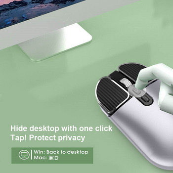 Bluetooth 5.1+2.4G ασύρματο επαναφορτιζόμενο ποντίκι διπλής λειτουργίας Οπτικά ποντίκια USB για PC/Mac/Laptop/IPad/Τηλέφωνο/Notebook/Android Tablet
