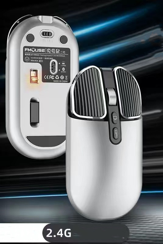 Bluetooth 5.1+2.4G bežični dual mode punjivi miš optički USB miševi za PC/Mac/laptop/IPad/telefon/notebook/Android tablet