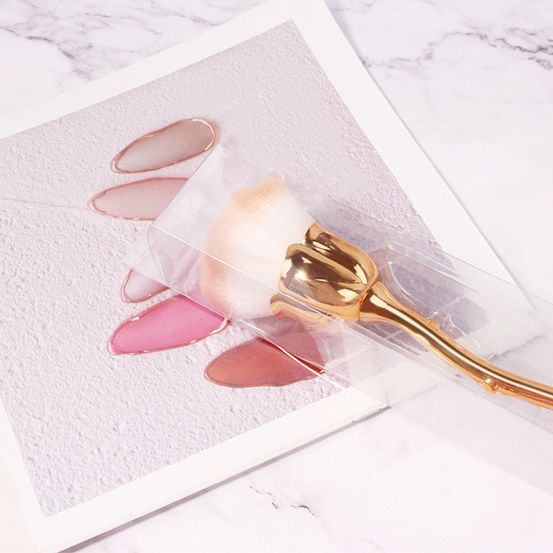 1db Rose Nail Art porkefe manikűrhöz Szépségkefe pirosító púderecsetek Divat gél köröm Kiegészítők Köröm Anyag Eszközök