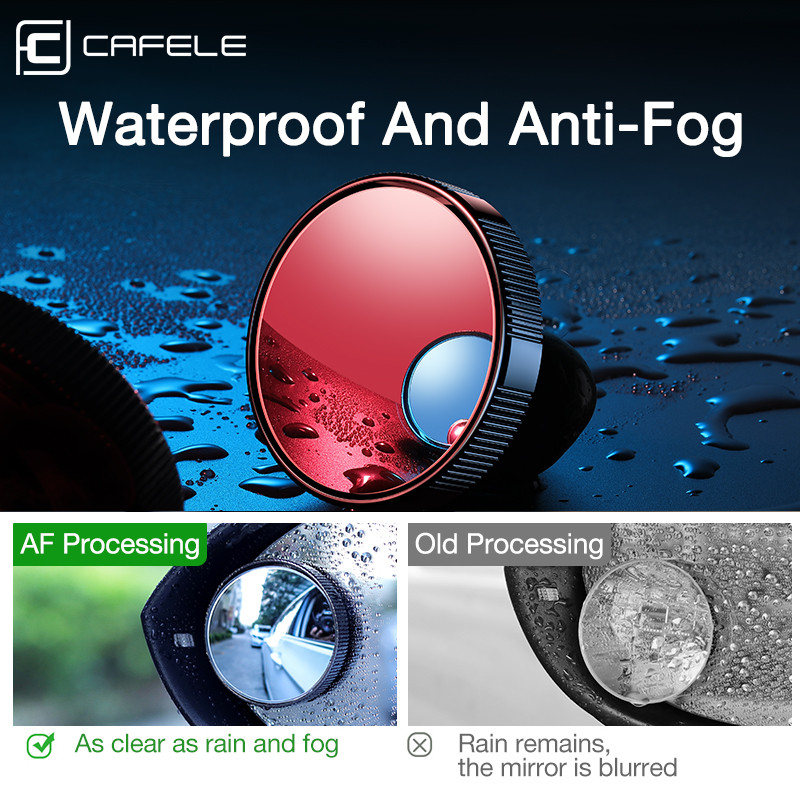Cafele 2ks spätné zrkadlo do auta HD zrkadlá do mŕtveho uhla 360 stupňov širokouhlé okrúhle konvexné zrkadlo do auta nastaviteľné so skrutkovou prísavkou