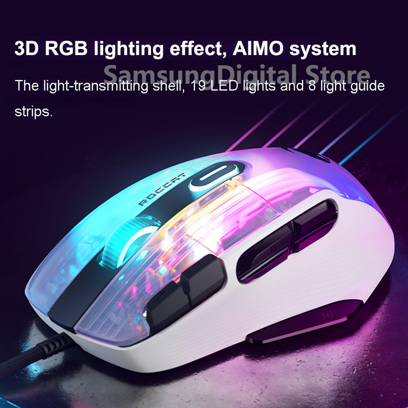 Originaal ROCCAT KONE XP Air juhtmevaba Bluetooth mänguhiire jaoks 16,8 miljonit 3D RGB mängurihiirt, 19000 DPI, Owl-Eye 2 mootor
