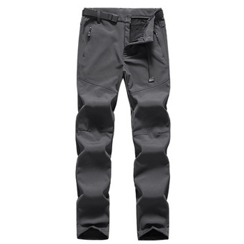 Зимни външни щурмови панталони, мъжки удебелени плюс кадифени топли ежедневни панталони, спортни водоустойчиви и ветроустойчиви ски планински панталони