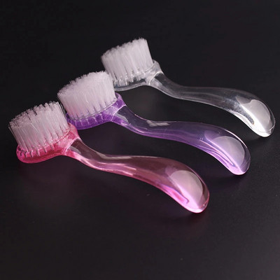 1vnt Plastikinis nagų šepetėlis Makiažo plovimas Nagų dailės dulkės, apvalios galvutės, pudra, švarus šepetėlis pedikiūro manikiūro įrankiai atsitiktinė spalva TT#-1