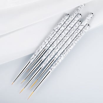 3 ΤΕΜ/Σετ Hot Sale Nail Art Brush Drawing Ζωγραφική Flower Liner στυλό Μαρμάρινο μοτίβο λαβή UV Gel Polish Σετ εργαλείων μανικιούρ