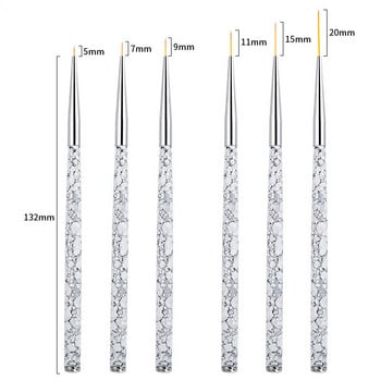 3 ΤΕΜ/Σετ Hot Sale Nail Art Brush Drawing Ζωγραφική Flower Liner στυλό Μαρμάρινο μοτίβο λαβή UV Gel Polish Σετ εργαλείων μανικιούρ