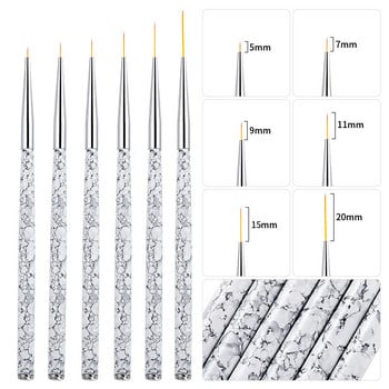 3 ΤΕΜ/Σετ Hot Sale Nail Art Brush Drawing Ζωγραφική Flower Liner στυλό Μαρμάρινο μοτίβο λαβή UV Gel Polish Σετ εργαλείων μανικιούρ