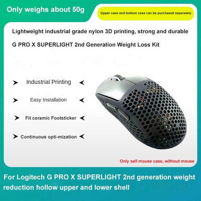 За Logitech G Pro X Superlight 2 Generation Weight Loss DIY Lightweight Gaming Mouse Upper Shell Bottom Shell Комплект за 3D печат