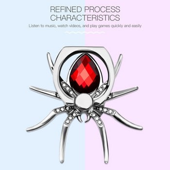 Универсална луксозна Biling Diamond Metal Spider мобилен телефон Finger Ring Holder 360 Rotate Stand for iPhone Sumsang Huawei Xiaomi