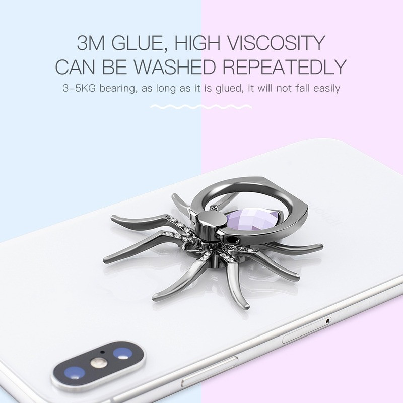 Suport universal pentru inel de deget pentru telefon mobil de lux Biling Diamond Metal Spider Suport rotativ 360 pentru iPhone Sumsang Huawei Xiaomi