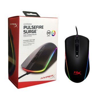 HyperX Pulsefire Surge Високопрецизна професионална игрална мишка 360 градуса RGB светлинен ефект Електрически плейър мишки