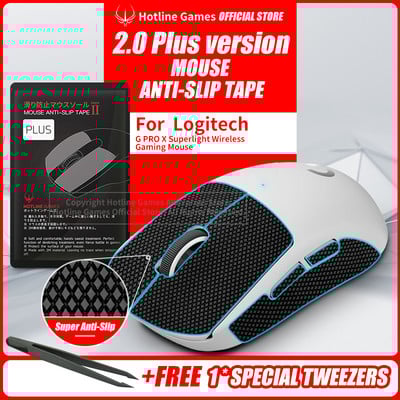 Hotline Games 2.0 Plus Mouse Grip Tape για logitech g pro x εξαιρετικά ελαφρύ ποντίκι παιχνιδιών, αναβάθμιση Grip, Pre Cut, Εύκολη εφαρμογή