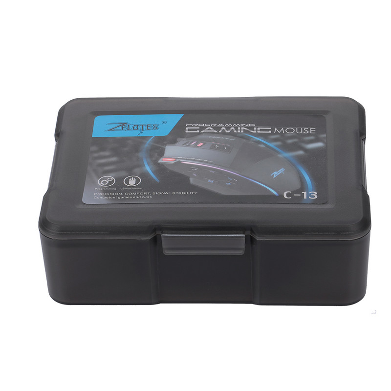 Zelotes C-13 Žičani miš za igranje 13 tipki za programiranje Podesivi 10000DPI RGB svjetlosni pojas Ugrađeni miš s mehanizmom protuutega