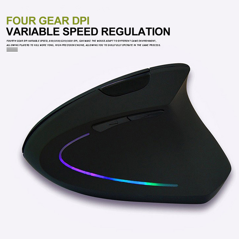 RYRA Vertikalni ergonomski miš 2.4G punjivi bežični miš USB Optica Udoban miš Gamer Mause Za prijenosno računalo