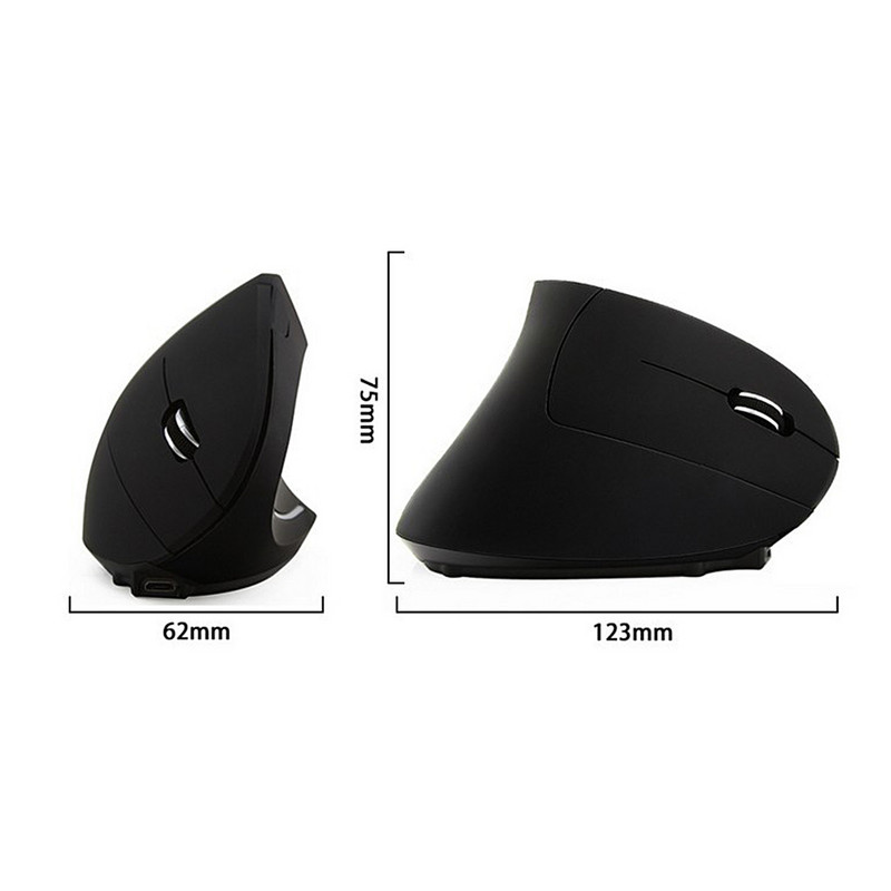 RYRA Vertikalni ergonomski miš 2.4G punjivi bežični miš USB Optica Udoban miš Gamer Mause Za prijenosno računalo
