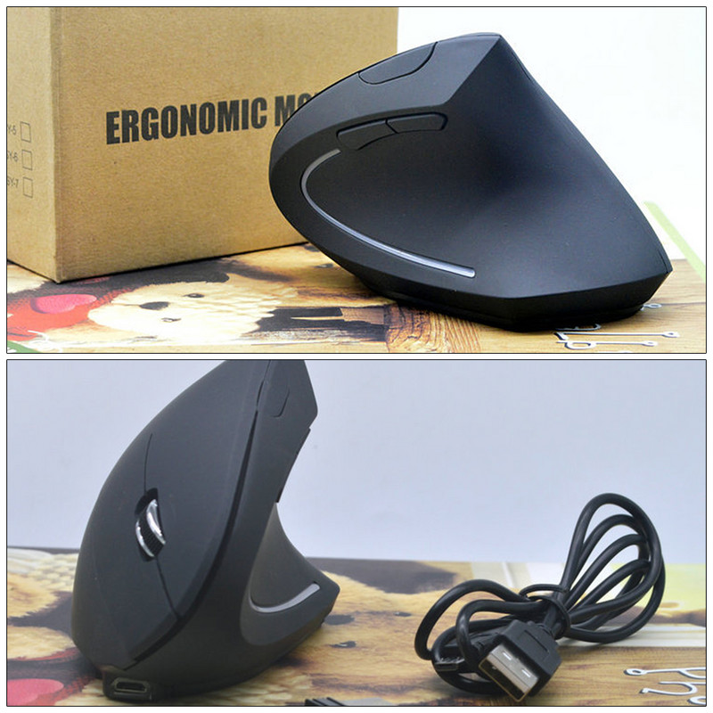 RYRA Vertikalni ergonomski miš 2.4G punjivi bežični miš USB Optica Udoban miš Gamer Mause Za prijenosno računalo