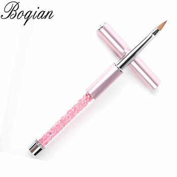 BQAN Professional #2 Pink Nail Brush Art Acrylic Pure Kolinsky Sable Brush 3D Painting Pension Drawing Brush