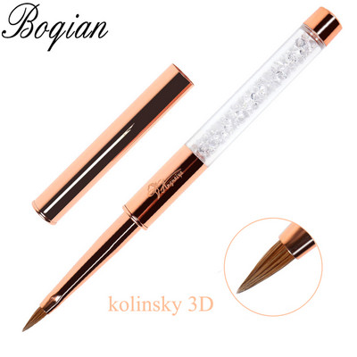 BQAN Professional #2 Pink Nail Brush Art Akril tiszta Kolinsky Sable Brush 3D festőtoll ecset