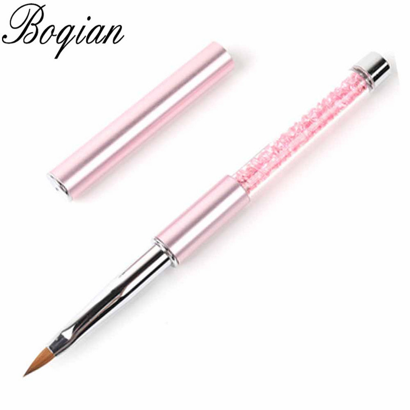BQAN Professional #2 Pink Nail Brush Art Akril tiszta Kolinsky Sable Brush 3D festőtoll ecset