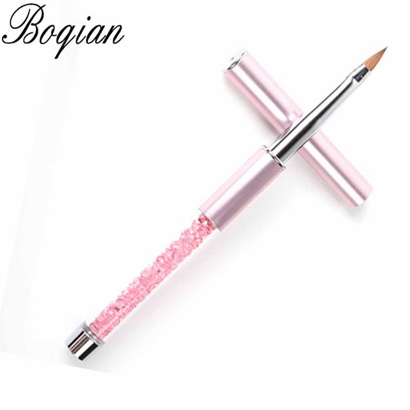 BQAN Professional #2 Pink Nail Brush Art Akril tiszta Kolinsky Sable Brush 3D festőtoll ecset