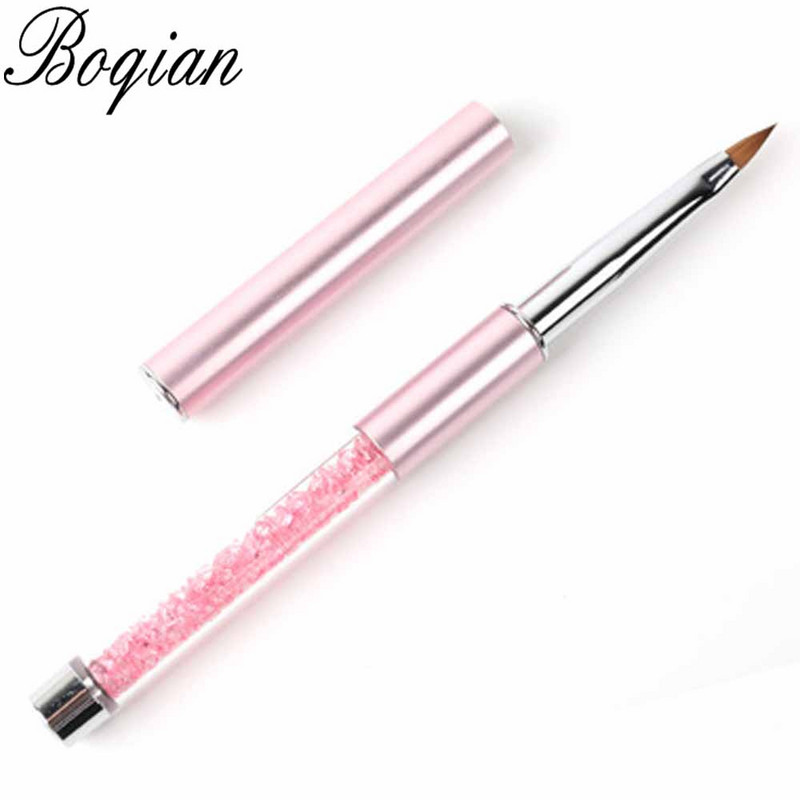 BQAN Professional #2 Pink Nail Brush Art Akril tiszta Kolinsky Sable Brush 3D festőtoll ecset