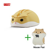 Combo drăguț de șoarece hamster 3D cu desene animate 1600 DPI 2,4 GHz USB Wireless Mause Mouse ergonomic mat mute pentru PC Laptop Cadou de Anul Nou