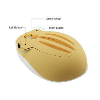 Cute Cartoon 3D Hamster Mouse Combo 1600 DPI 2,4 GHz USB Wireless Mause Εργονομικά ματ ποντίκια Mute για φορητό υπολογιστή Πρωτοχρονιάτικο Δώρο