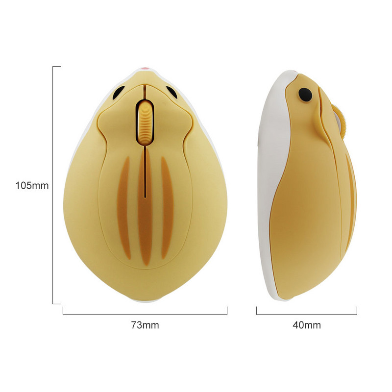 Combo drăguț de șoarece hamster 3D cu desene animate 1600 DPI 2,4 GHz USB Wireless Mause Mouse ergonomic mat mute pentru PC Laptop Cadou de Anul Nou
