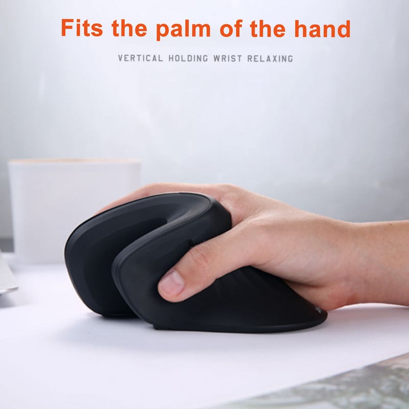 Vezetékes függőleges egér Ergonomikus 2,4 GHz-es vezeték nélküli egér 6 gombos újratölthető optikai USB játék mause laptop asztali PC játékoshoz