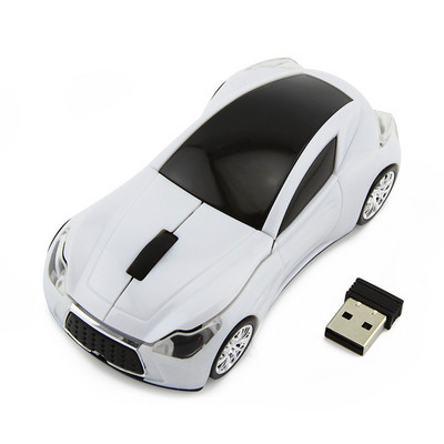 Novi USB bežični miš, crni dizajn sportskog automobila, računalni miš, mini ergonomski miševi za igrice, LED treptajuće svjetlo, PC maska za prijenosno računalo