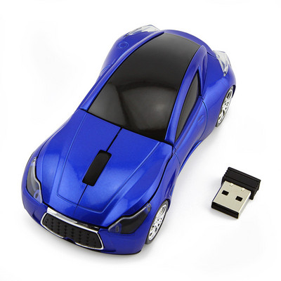 Novi USB bežični miš, crni dizajn sportskog automobila, računalni miš, mini ergonomski miševi za igrice, LED treptajuće svjetlo, PC maska za prijenosno računalo