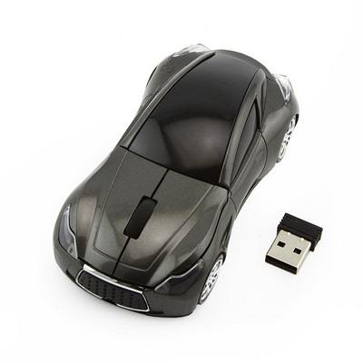 Badu.bg Нова USB безжична мишка Черен дизайн на спортна кола Компютърна ...