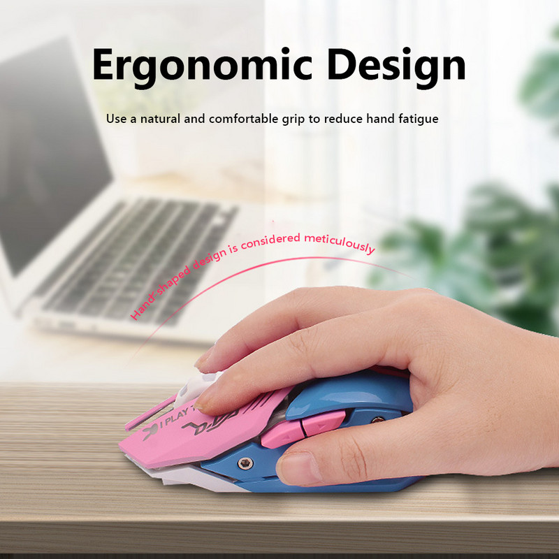 Légző LED USB vezeték nélküli optikai egér 2400 dpi némító PC laptop számítógép 6 gombos játék egerek OW DVA overwatch Dropshiphez