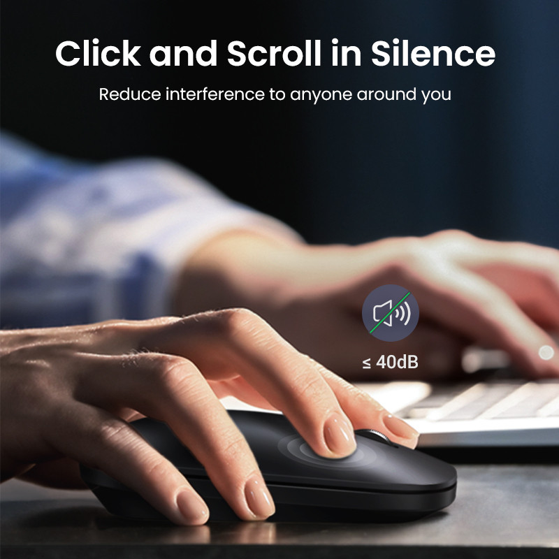 【Nou în vânzare】 Mouse UGREEN Mouse fără fir Bluetooth 5.0 2.4G Mouse cu mod dublu 4000 DPI Mouse silențios pentru MacBook PC Tablet Laptop Mouse