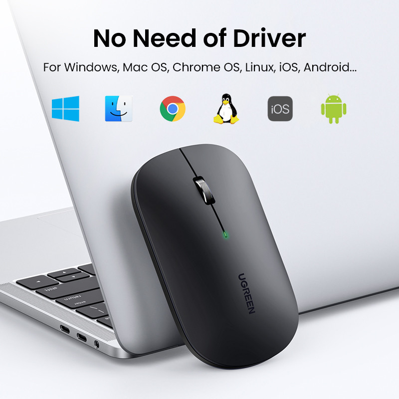 【Nou în vânzare】 Mouse UGREEN Mouse fără fir Bluetooth 5.0 2.4G Mouse cu mod dublu 4000 DPI Mouse silențios pentru MacBook PC Tablet Laptop Mouse