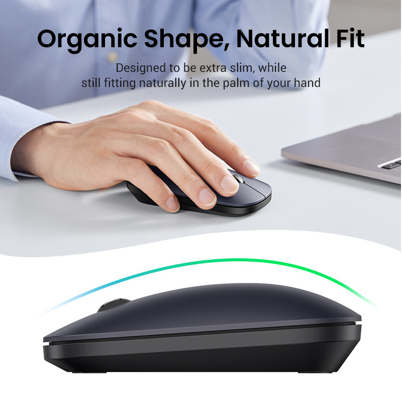 【Nou în vânzare】 Mouse UGREEN Mouse fără fir Bluetooth 5.0 2.4G Mouse cu mod dublu 4000 DPI Mouse silențios pentru MacBook PC Tablet Laptop Mouse