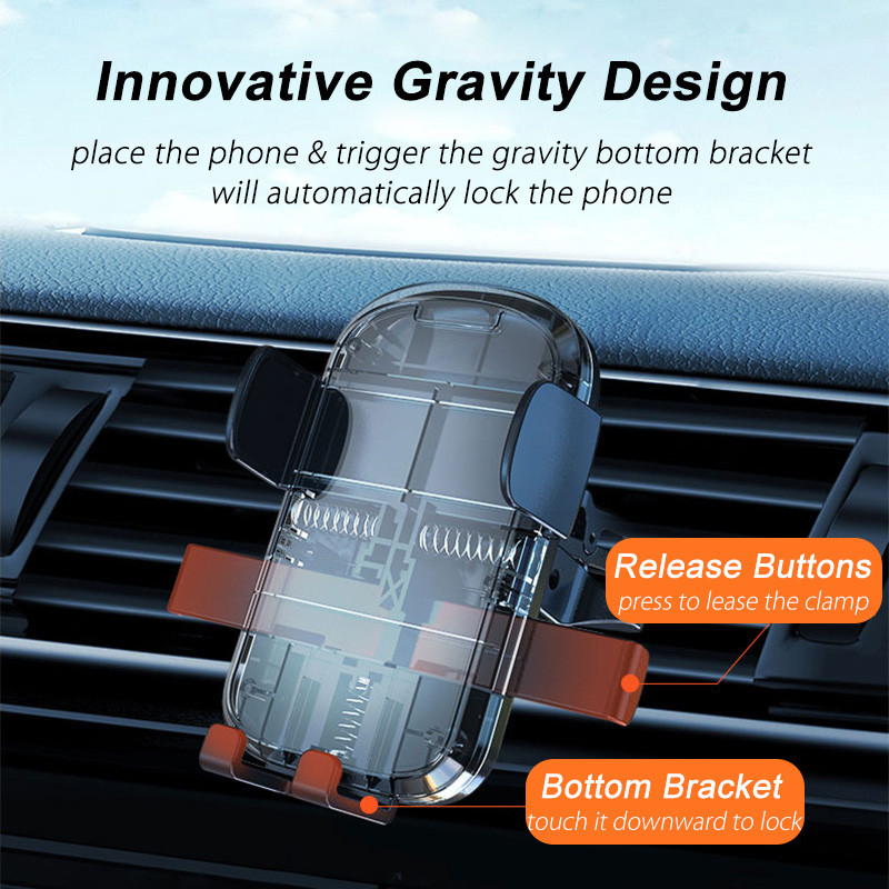 Βάση στήριξης τηλεφώνου Car Gravity γενικής χρήσης Κλιπ με γάντζο εξαερισμού για iPhone Xiaomi Samsung Βάση στήριξης βάσης στήριξης κινητού τηλεφώνου