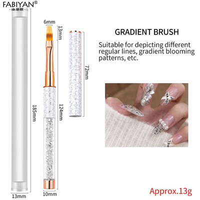 Nail Art Ecset Festés Virág Rajz Vonalak Bélés Toll Kristály Strasszkő Fém Akril UV Gél Lakk Tipp Szerszám Manikűr 7/9/11mm