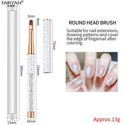 Nail Art Ecset Festés Virág Rajz Vonalak Bélés Toll Kristály Strasszkő Fém Akril UV Gél Lakk Tipp Szerszám Manikűr 7/9/11mm